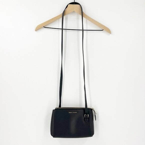 Marc Jacobs Mini Black Leather Commuter Crossbody Purse Bag Classic - Picture 1 of 13